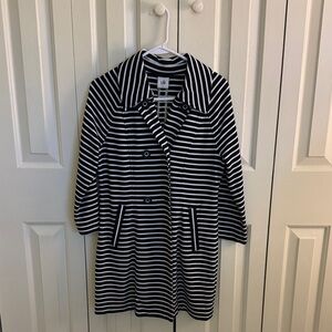 CAbi Black and White Striped Top